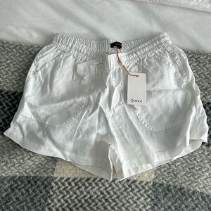 Quince NWT White Linen Shorts
